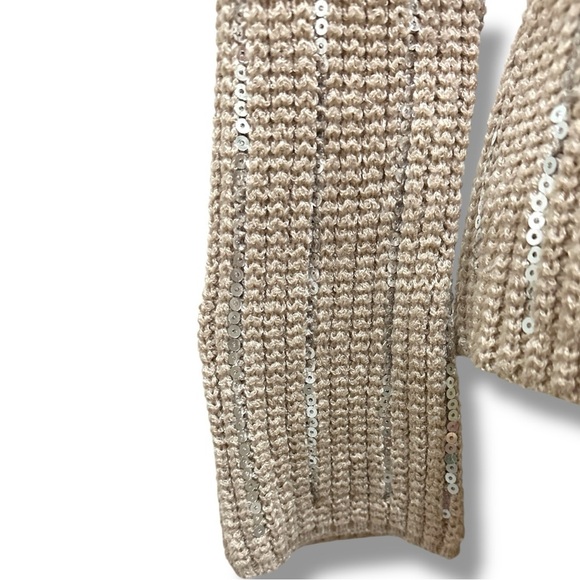 297 Nanette Lepore | NWOT Beige Sequin Knit Sweater (Size S) - Picture 6 of 14